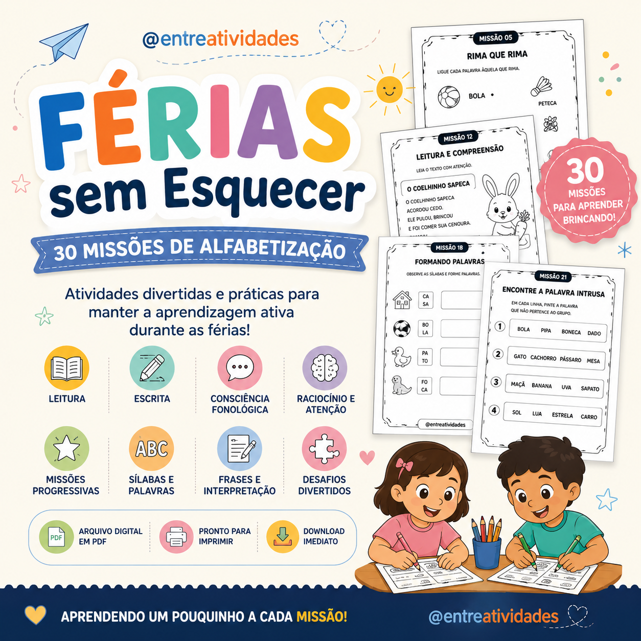 Férias sem Esquecer – 30 Missões de Alfabetização - Imagem 1